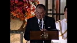 Presidente Aylwin otorga condecoración al Presidente de Honduras, Rafael Callejas: video