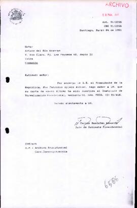 Carta remitida al Instituto de Normalización Previsional, mediante Of. GAB. PRES. (0) 91/416.