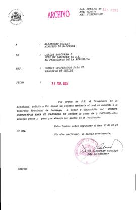 [Subvención al Comité Cooperador para el Progreso de Chiloé]