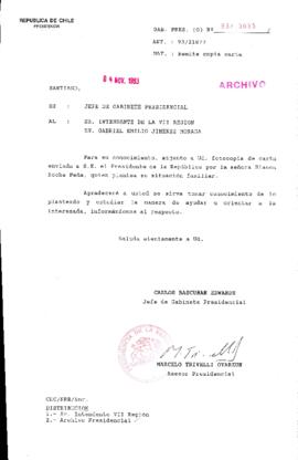[Oficio Gab. Pres. N° 5665 de Jefe de Gabinete Presidencial, remite copia de carta que se indica]