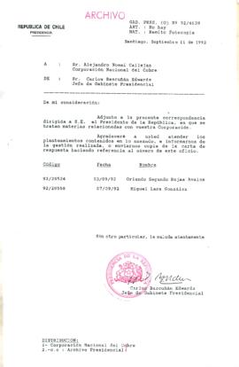 [Carta del Jefe de Gabinete de la Presidencia a Presidente Ejecutivo de CODELCO]