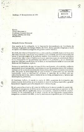 [Carta de los Ministros de Salud y SEGPRES al Presidente del Colegio Médico, Víctor Maturana]