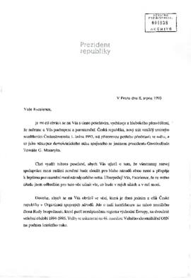 [Carta de República de Praga dirigida a Presidente Aylwin]