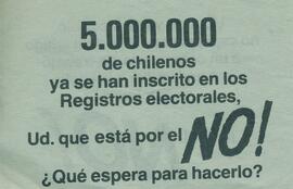 5.000.000 de chilenos ya se han inscrito en los registros electorales