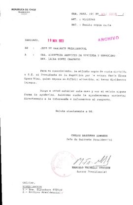 [Oficio Gab. Pres. Ord. N° 6009 de Jefe de Gabinete Presidencial, remite copia de carta que se indica]