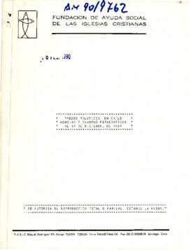 Presos políticos en Chile. Nóminas y cuadros estadísticos al 31 de diciembre 1989