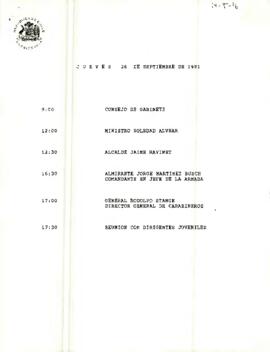 Programa Jueves 26 de Septiembre de 1991