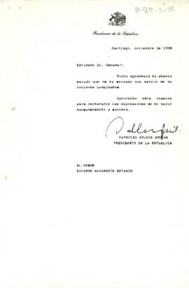 [Carta de Presidencia, dirigida a Senador Ricardo Navarrete]