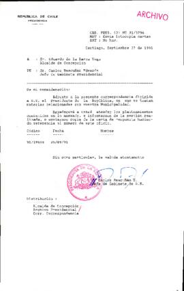 [Oficio del Jefe de Gabinete Presidencial dirigido al Alcalde de Concepción]