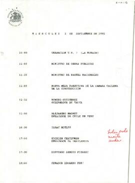 Programa Miércoles 02 de Septiembre de 1992.