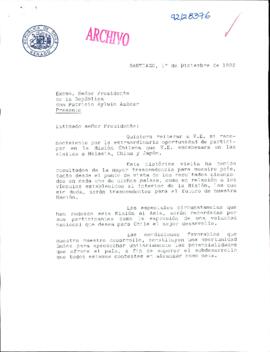 [Carta del Senador Sergio Romero al Presidente Patricio Aylwin]