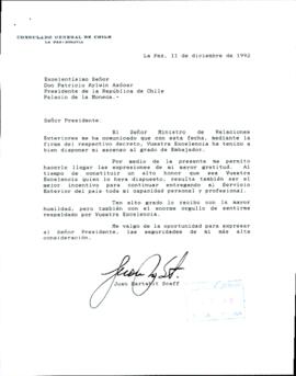 [Carta del Consulado de Chile en La Paz]