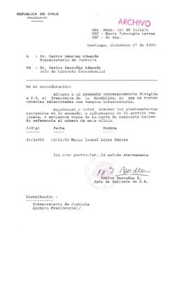 [Oficio Gab. Pres. Ord. N° 6276 de Jefe de Gabinete Presidencial, remite copia de carta que se indica]