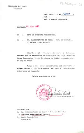 [Carta del Jefe de Gabinete Presidencial al Subsecretario de Pesca]