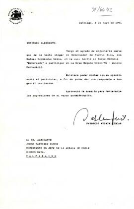 [Carta al comandante en jefe de la Armada de Chile]