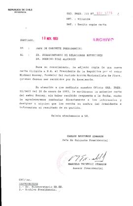 [Oficio Gab. Pres. N° 5775 de Jefe de Gabinete Presidencial, remite copia de carta que se indica]