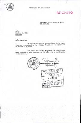 [Adjunta lista de comitiva que acompaña a la Sra. Presidente de Nicaragua en su visita a Chile]