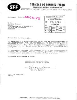 [Adjunta documento sobre la evolución de la construcción durante 1991 y proyecciones para 1992]