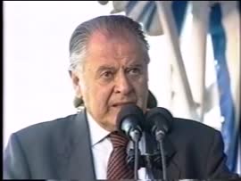 Presidente Aylwin ofrece discuso en Linares: video