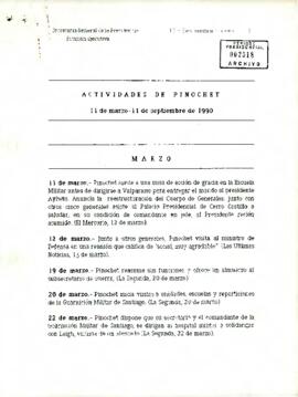 Actividades de Pinochet : 11 de marzo-11 de septiembre de 1990