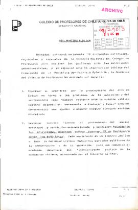 [Declaración pública del Colegio de Profesores de Chile A.G.]
