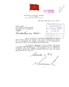 [Carta de Comandante en Jefe del Ejército, Augusto Pinochet]
