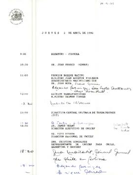 Programa Presidencial, jueves 2 de abril 1992
