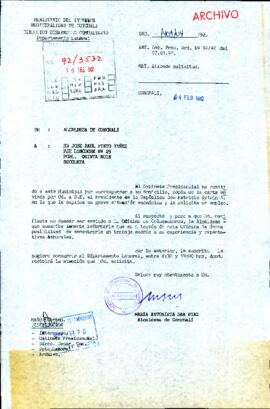 [Carta de respuesta de la Alcaldesa de Conchalí ante solicitud de particular]