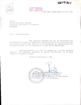 [Respuesta del Capitán de Fragata Naval ante invitación del Prefecto Municipal de Blumenau, Brasil]