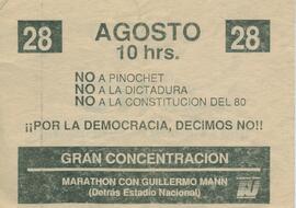 NO a Pinochet, NO a la Dictadura, NO a la Constitución del 80