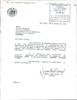 [Carta del Senador Mario Papi para una solicitud de audiencia con el Presidente Patricio Aylwin]
