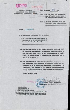 [Orden N° 139 de la Gobernación Provincial de Osorno]