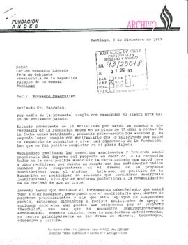 [Carta del Gerente General de la Fundación Andes dirigido al Jefe de Gabinete Presidencial refere...