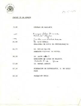 Agenda del 30 de Agosto de 1990