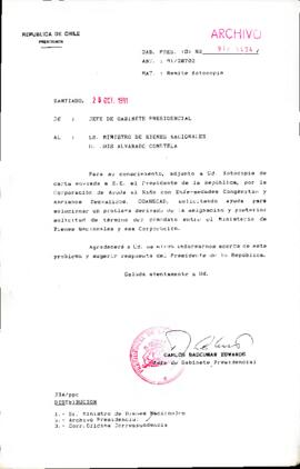 [Oficio del Jefe de Gabinete Presidencial dirigido al Ministro de Bienes Nacionales, Sr. Luis Alvarado Constenla]