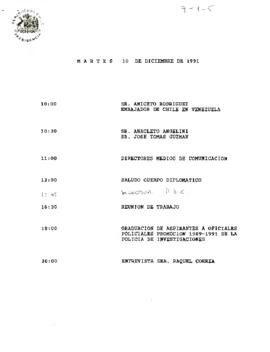 Programa martes 10 de diciembre de 1991