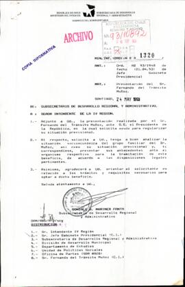 [Orden N° 1320 y 1321 de la Subsecretaría de Desarollo Regional y Administrativo]