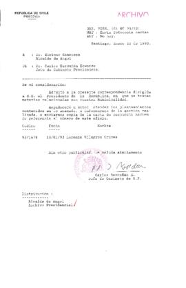 [Oficio del Gabinete Presidencial dirigido al Alcalde de Angol]