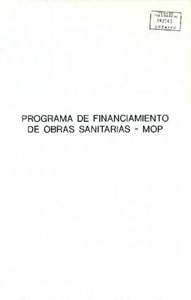 Programa de Financiamiento Obras Públicas de Obras - Sanitarias MOP