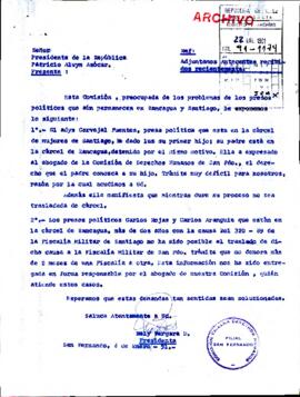 [Demandas de la Comisión Chilena de Derechos Humanos sobre casos de presos políticos]