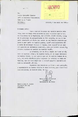[Carta de Sargento 2° de Gendarmería de Chile dirigida al Jefe de Gabinete Presidencial]