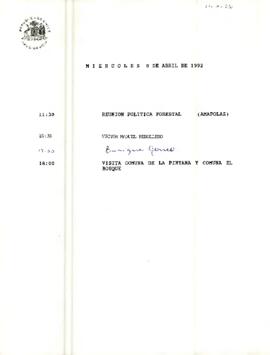 Programa Presidencial, miércoles 8 de abril de 1992