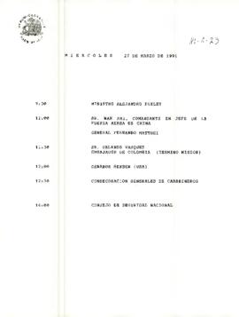 Programa Presidencial, miércoles 27 de marzo 1991