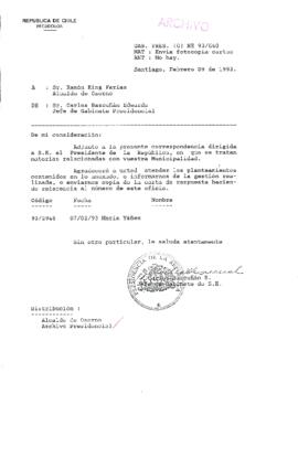 [Oficio del Gabinete Presidencial dirigido al Alcalde de Osorno]