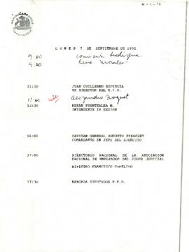 Programa Lunes de 07 Septiembre de 1992.
