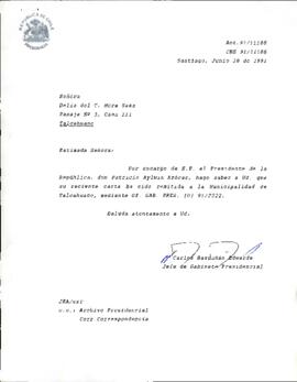[Informa que remite correspondencia a la Municipalidad de Talcahuano]