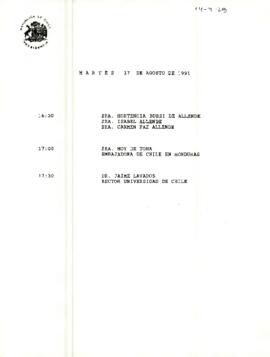 Programa Martes 27 de Agosto de 1991