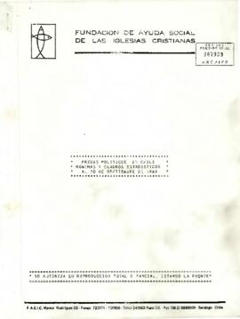 Presos políticos en Chile Nominas y Cuadros Estadísticos al 30 de septiembre de 1989