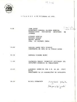 Programa viernes 4 de diciembre de 1992.