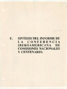 Sintesis del informe de la conferencia Iberoamericana de comisiones nacionales V centenario